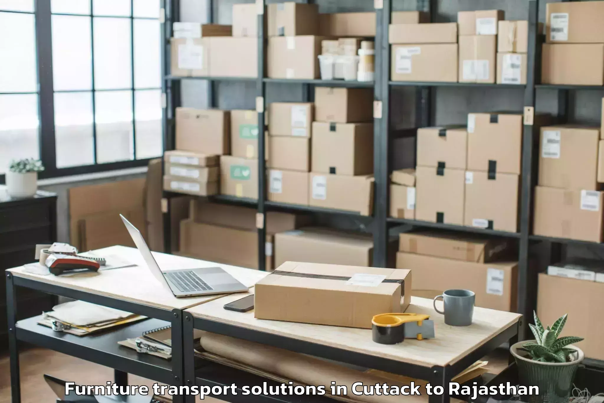 Hassle-Free Cuttack to Banswara Furniture Transport Solutions